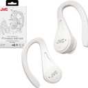 JVC Sport True Wireless Earbuds Headphones, Lightweight and Compact, Long Battery Life (up to 30 Hours), Sound with Neodymium Magnet Driver, Water Resistance (IPX5) - HAEC25TW (White) (Small, Whiite)