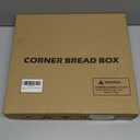 BMOSU Corner Bread Box for Kitchen Countertop Double Layer Bamboo Wooden Bread box Large Capacity Bread Storage Bin(Black, Medium)