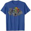 Pitbull Dog Bandana LGBTQ Rainbow Flag Gay Pride Ally Lover T-Shirt for Men Women Blue XS