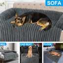 Wn's Day Luxurious Dog Couch Bed, Washable Calming Dog Couch Cover, Removable Couch Protector for Dogs, Waterproof Sofa Bed, Pet Bed Mats for Couch, Pet Couch Covers for Sofa(Grey, L)