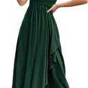 Women's Formal Evening Gown Elegant Long Prom Dress Summer Wedding Guest Party Cocktail Bridesmaid Maxi Dress, Dark Green Sma