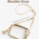 Yarnic Clear Bag Stadium Approved, PVC Transparent Crossbody Purse Small Clear Cross Body Bags with Adjustable Shoulder Strap Concert (Gold)