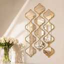 12Pcs Acrylic Mirrors for Wall Decor - Moroccan Diamond Shaped Wall Stickers,DIY Self-Adhesive Decorative Mirror Tiles for Living Room, Bedroom, Office, and Wedding Party Decor