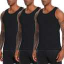 Nutria Mens Cotton Tank Tops 3 Pack Sleeveless Jersey Casual Classic T Shirts Crew Neck Summer Tees Multicolor U02 L