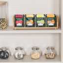 TIOPGHAD Small Bamboo Tea Bag Organizer Storage Holder for Tea Bags Wood Tea Box Containers Tea Rack Teabag Station Stand for Cabinet Countertop Office