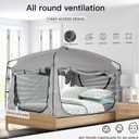 Bed Tent,Portable Privacy Sleeping Bed Canopy,Blackout 90% Drapes for Kids and Adult,Indoor Space Tent with Breathable Large Mesh Windows