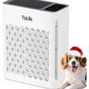 Tolife Air Purifier Large Room, HEPA Air Purifiers for Home Pets Hair with Washable Filter, Air Cleaner for Bedroom up to 1095 Ft² Dust Smoke Odor, Sleep Mode, Timer, White