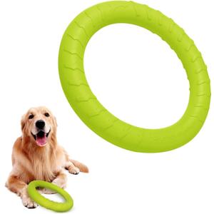 Large Dog Durable Indestructible Floating Flying Disc Ring Toys for Chewers,Pool Swimming,Throwing,Catching,Grabbing Pitch,Indoors,Outdoors Playing&Training (green)
