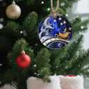 2 x Stained Glass Christmas Decorations, Blue Sky Silver Star Suncatcher for Window Christmas Tree Hanging Ornaments Magic Carpet Sun Catcher Xmas Decor Gifts for Women Men Mom Nana Friend