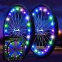 Activ Life 2-Tire Pack LED Bike Wheel Lights with Batteries Included, Get 100% Brighter and Visible from All Angles for Ultimate Safety and Style (Pastel)