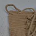 PATIKIL Hanging Basket Over The Door, 2-Tier Hanging Woven Cotton Rope Wall Mounted Storage Baskets Organizer Decorative for Books Flowers Closet Living Room Kitchen, Khaki
