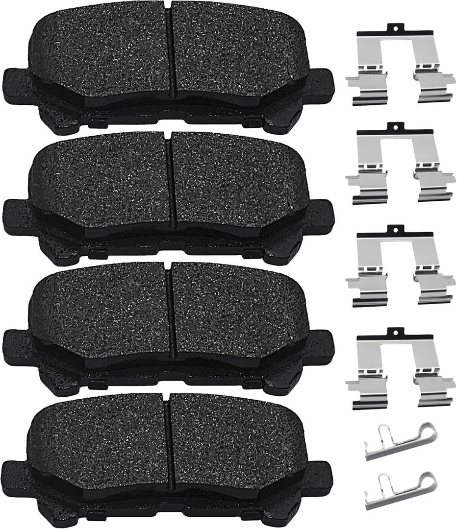 Brake Pads Rear Set Compatible with Acura MDX ZDX, Honda Odyssey Pilot Automotive Replacement Rear Brakes Semi-Metallic D1281