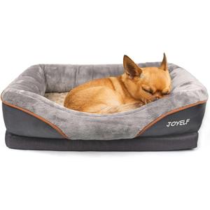 JOYELF Memory Foam Dog Bed Small Orthopedic Dog Bed & Sofa with Removable Washable Cover and Squeaker Toy as Gift (Small-27"x20")