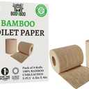 Bamboo Toilet Paper, 3-Ply Unbleached, 4 Rolls