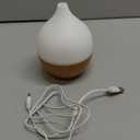 SALKING Essential Oil Diffuser, 100ml Small Aromatherapy Diffuser with Auto Shut-Off Function, Ultrasonic Diffusers for Essential Oils, Cool Mist Humidifier with Warm White Lights, for Office Home (White + Wooden Grain)