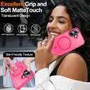 MOZOTER for iPhone 17 Case with Kickstand,[Compatible with MagSafe] [12FT Military Grade Protection] Slim Translucent Matte Shockproof Phone Case,6.3",Rosered