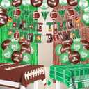Super Football Party Decorations 2025 Football Theme Party Supplies Includes Game Time Touch Down Banner Balloons Disposable Tablecloth Foil Fringe Curtain for Football Game Day Tailgates Party Decor