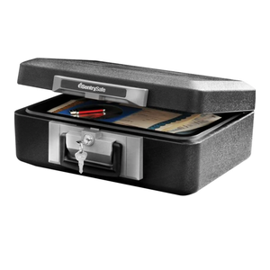 SentrySafe Fireproof Safe Box with Key Lock, Chest Safe with Carrying Handle to Secure Valuables and Jewelry, 0.25 Cubic Feet, 6.3 x 15.3 x 12.1 Inches, 1160