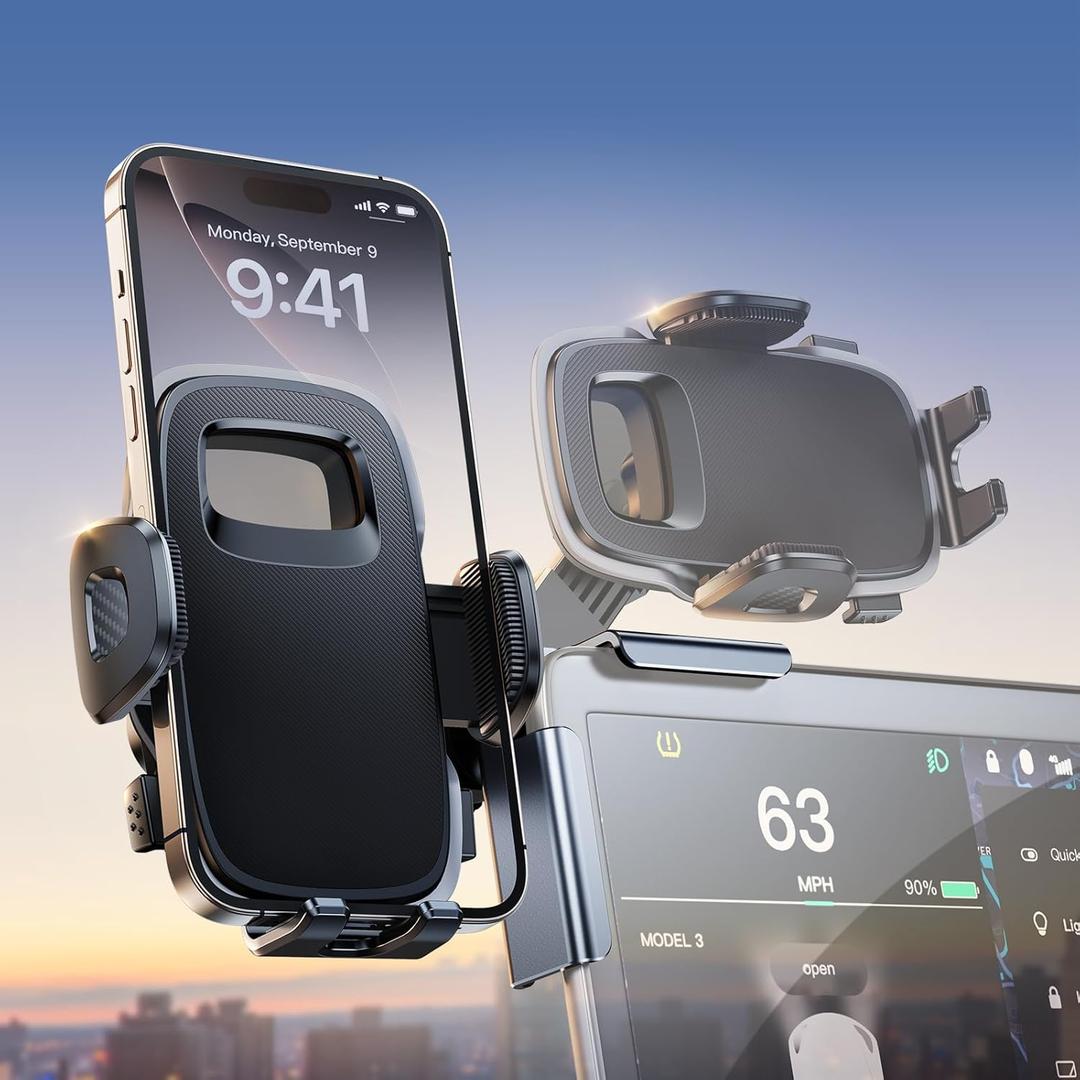 for Tesla Phone Mount Model 3(Highland)/ Y(Juniper) 2026 2025 2024 2023 2022 2021 2020, 360 Swivel Car Accessories for Tesla Screen Phone Holder Stand, Fit for iPhone, Android