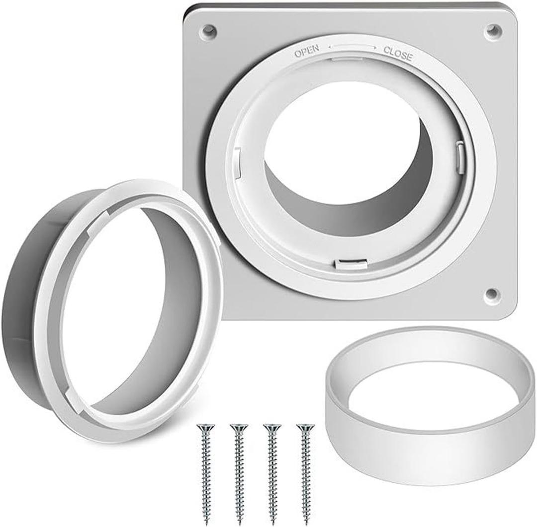 Dryer Vent Wall Plate,Dryer Vent Connector Kit,Twist Lock Dryer Duct Connector Kit Fits 4 Inch Tubes,for Wall Exhaust Vent, Ceiling or Warmhouse Air Circulation