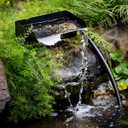 Biling 12 Inch Waterfall Spillway Kit, 304 Stainless Steel Waterfall Box, 40W 660GPH Submersible Pump, 9.8FT Corrugated Tubing, Adjustable Flow for Wide Sheet Waterfall, Stream & Rock Wall