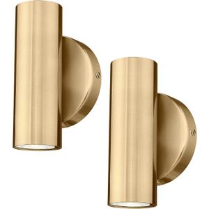 2-Light Wall Light, Brass Gold Wall Sconce, Indoor Up and Down Wall Lamp for Bedroom Bathroom Stair Entryway (2 Pack), WL4830-2W-BB-2PK