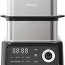 Kawu Electric Steamer for Cooking, 3-Tier Food Steamer with Hot Pot, 14Qt