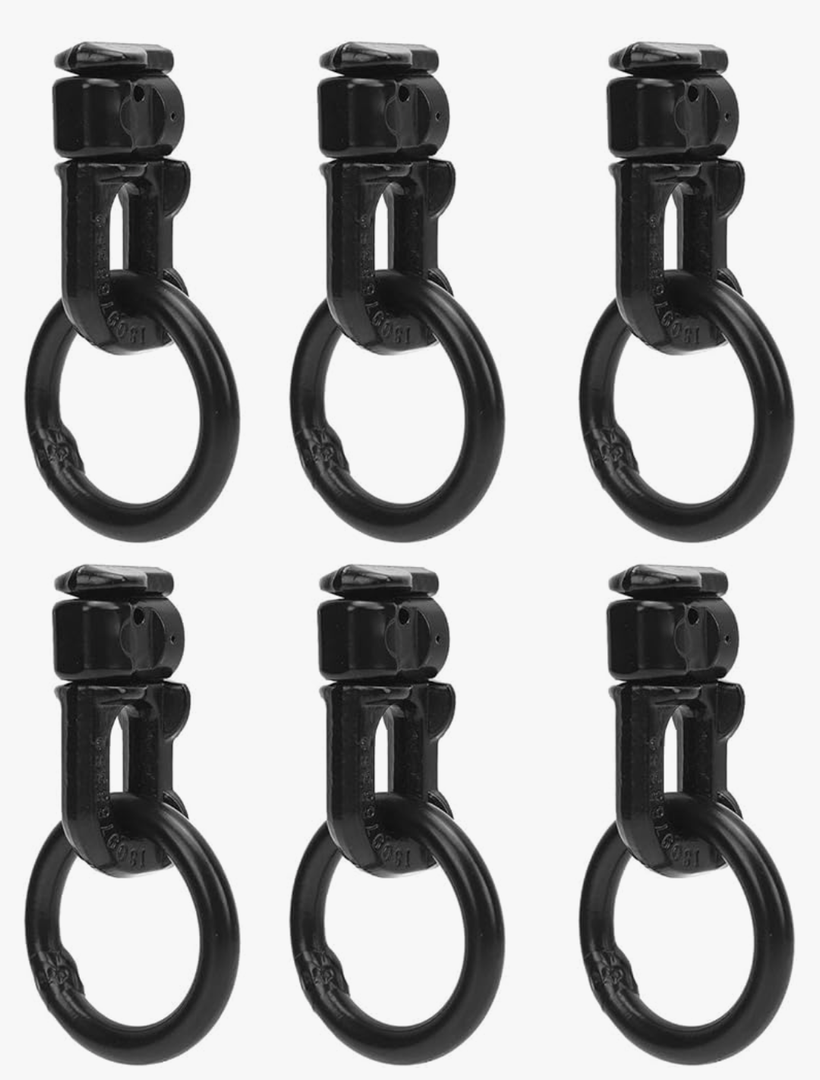 6 Pcs Alloy Steel 5000lbs Breaking Strength L Track Double Stud Fitting with O Ring for Trailers RVs Truck Bed Tie Down Fitting