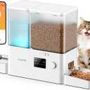 oneisall WiFi Automatic Cat Feeder and Water Dispenser, 2-in-1 Timed Cat Feeder and Gravity-Fed Water System, 36Cups/8.5L Large Capacity Pet Feeder, Easy-Clean Dry Food Dispenser with APP Control