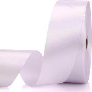 1-1/2 Inch 60 Yards White Solid Satin Ribbon for Gift Wrapping,Craft Floral Bouquets,Wedding Party,Timeless Flower,Decoration Floral Hair,Balloons