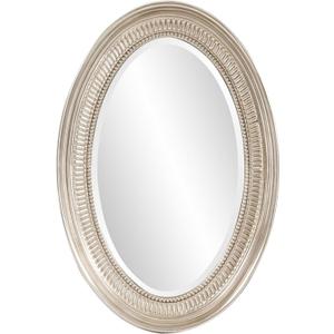 Howard Elliott Collection Ethan Oval Hanging Wall Or Vanity Mirror, Brushed Nickel, 21 x 31 Inch
