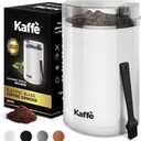 Kaffe One-Touch Coffee Grinder Electric w/Cleaning Brush (3 oz) - Coffee Grinders for Home Use - Up to 12 Cups of Coffee per Grind - Easy On/Off Coffee Bean Grinder - White
