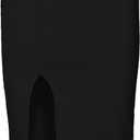 PRIMODA Women's Spaghetti Strap Bodycon Maxi Dress Long Formal Thigh-high Slit Club Wedding Guest Dress (Black, S)