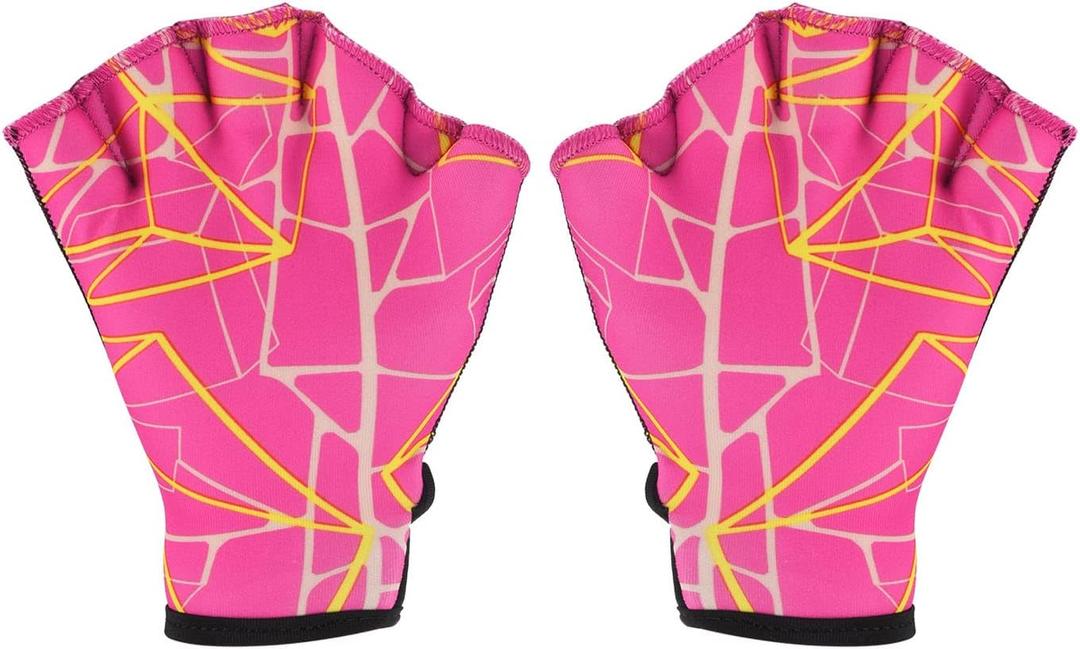 PATIKIL Swimming Aquatic Gloves, Webbed Swim Gloves Printing Water Resistance Training Accessories for Swimming and Diving