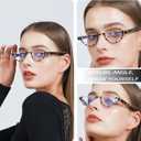 EYEURL Half Frame Reading Glasses for Women-4 Pack Blue Light Glasses Fashion Computer Readers for Women Anti UV Ray Eyeglasses with Spring Hinges,2.25