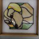 Handcrafted Stained Glass Dog Planter, Indoor Planters with Drainage and Tray, Small Pots for Succulents, Dog Memorial Gifts 4.6x3x5.15 in