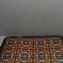 BEHERO Boot Tray Shoe Mat Decorative Patterned, Rubber Boot Matt Tray Indoor and Outdoor Use, 16" x27.5" Shoe Cleaning Mat Non-Slip, Shoe Storage Waterproof with Artistic Prints for Entryway (Brown)