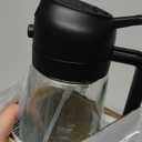 2 in 1 Glass Oil Sprayer & Dispenser, 16oz/470ml Olive Cooking, Air Fryer, and Salad, for Kitchen Gadgets and Air Fryer Accessories, w/Stickers (Black)