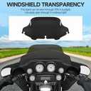 8" Black Motorcycle Wave Windshield Windscreen Wind Splitter Fit For 1996-2013 Harley Davidson Touring Street Glide Electra Glide Tri Glide Flht Flhx Flhtk Flhtc Flhtcu