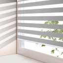 AOSKY Zebra Blinds Cordless Zebra Shades for Windows Free-Stop Roller Windows Shades Dual Layer Light Control for Day and Nigh, Light Filtering Window Shades for Home Easy to InstallW30 X H72, Grey