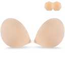 Niidor Adhesive Bra Strapless Sticky Invisible Push up Silicone Bra for Backless Dress with Nipple Covers Nude(D)