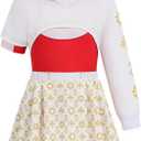 IBQ Kids Costume Set for Cheerleader Costume Girls Halloween Dress Up (140 9-10 Years)