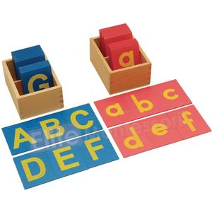 Elite Montessori Lower and Capital Case Sandpaper Letters with Boxes