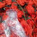 Daifunli 4 Pcs Red Artificial Rose Vine Hanging Faux Flowers Garland for Wedding Anniversary Birthday Party Background Arch Garden Home Wall Room Decor