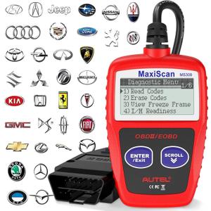 Autel OBD2 Scanner MS309 Universal Car Engine Fault Code Reader, Check Engine Light and Emission Monitor Status, OBDII CAN Diagnostic Scan Tool