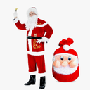 Santa Claus Costume for Men,11PCS Men's Deluxe Santa Suit, Christmas Costume Suit for Men Adults, Santa Clause Costume, 2XL