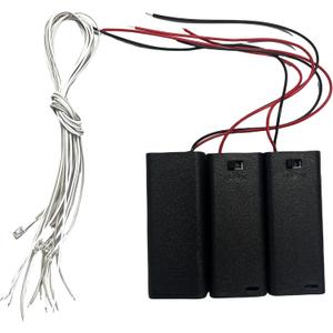Flever DIY House Accessory for Dollhouse Miniature-3 PCS of AAA Battery Packs with 6 PCS of Light Wires