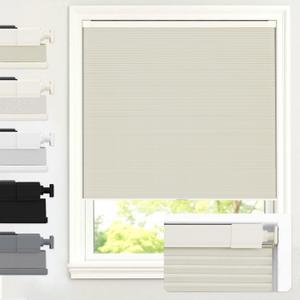 AOSKY 100% Blackout No Drill Cellular Shades Blinds for Indoor Windows, No Tools Thermal Insulated Black Out Cordless Honeycomb Blinds for Bedroom Living Room Window, 36" W x 64" H, Beige