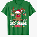 3rd Grade Squad Reindeer Christmas Third Grade Teacher Xmas T-Shirt Size XS
