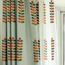 VOGOL Polyester Window Curtains 84 Inch Length, Colorful Leaves Embroidered Grommet Curtain Panels, 60% Room Darkening Drapes, W52 x L84, 2 Pcs (C1)